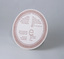 Circular coaster printed single colour offset, brown ink, featuring a stylised "coffee stain" and text.