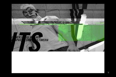 Slices of black and white images, black text and transparent green panel overlays.