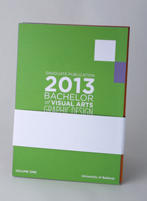 Green A5 publication, first of four volumes, with a paper wrap holding the five pieces together.