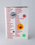 White book printed red text on cover. Includes three unprinted circular stickers, and two printed stickers (one silver featuring word "wow?" and a fluorescent orange saying "real fake").