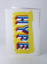 White book printed full colour word "Hype" on reverse.