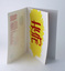 Inside front cover features red printed introductory text. Facing page "sign-painted" style type reading "Hype"