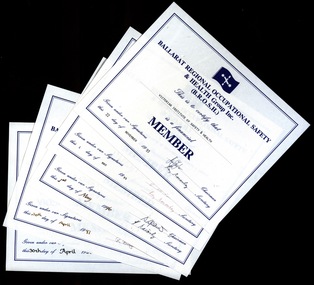 Certificate - Certificate - Member, VIOSH: Ballarat Regional Occupational Safety and Health Group Inc Member Certificates