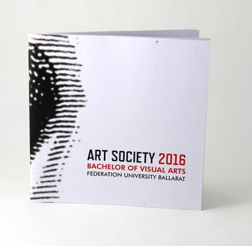 Art Society 2016 booklet cover, printed red and black