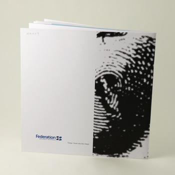 Art Society 2016 booklet back cover, printed black and blue on white