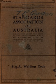 Booklet - Booklet - Standards Association, Standards Association of Australia: .1 Welding Code, .2 Structural Steel