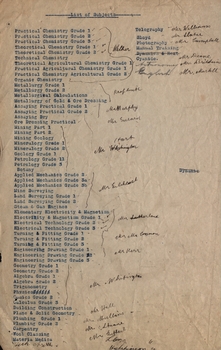 Subject List