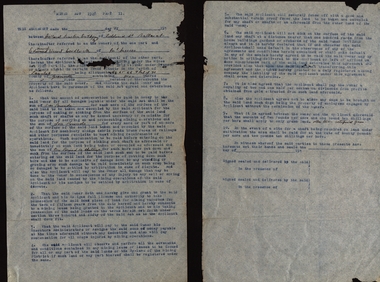 Document, Agreement  relating to the Mines Act 1928 Part II