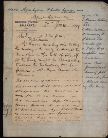 Document, Letter of the Donnelly's re: Stoppage of Mount Mercer Mine