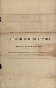 Document, The Goldfields of Victoria Monthly Returns