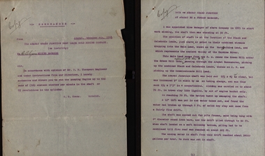 Document, Report and Memorandum re: The Ararat Grand Junction Deep Leads Gold mining Company