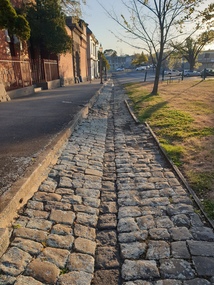 Photograph, Clare Gervasoni, Bluestone gutter in Lydiard Street South, Ballarat Central, 28/09/2020