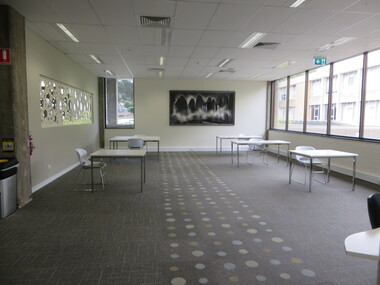 Photograph, E.J. Barker Library prepared for Pre Covid19 Lockdown Social Distancing, 2020