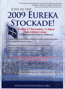 Ephemera - Poster, Join in the 2009 Eureka Stockade!