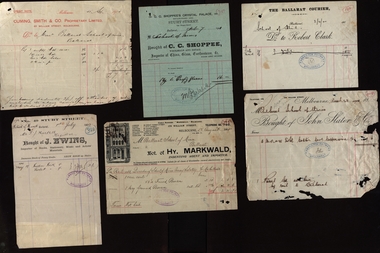 Document - Invoices, Invoices directed to the Ballarat School of Mines in 1900, 1900