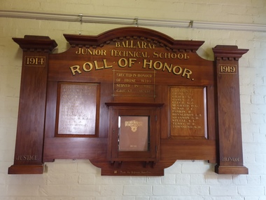 Photograph - Honour Board, Herbert Henry Smith, Ballarat Junior Technical School World War I Honor Board, c1921
