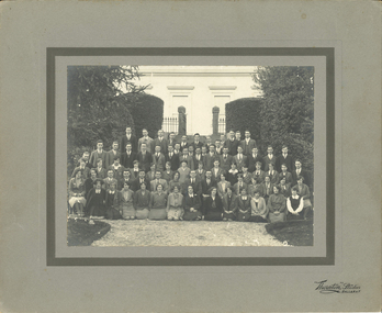 Photograph, Ballarat Teachers' College Student outside the Ballarat East Town Hall, 1928, 1928