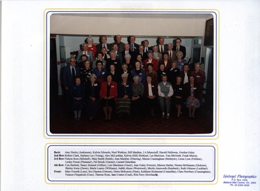 Photograph, Spielvogel Photographics, Ballarat Teachers' College Class of 1948 50 Year Reunion, 02/05/1988