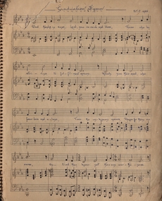 Document, Original Sheet Music for Ballarat Teachers' College Graduation Hymn, 1955