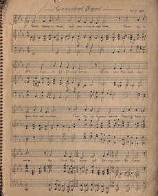 Document, Original Sheet Music for Ballarat Teachers' College Graduation Hymn, 1955, 1955