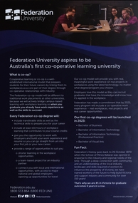 Pamphlet, Co-operative Learning at Federation University, 2023