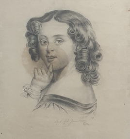 Drawing - Artwork - Portrait, Henry Sutton, Portrait of Emilie Sutton by Henry Sutton, 1872