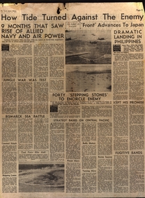 Newspaper, Jungle War and Bismark Sea Battle, 1945