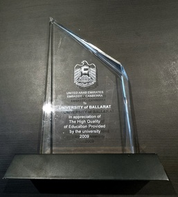Award, University of Ballarat Appreciation Award for High Quality of Education Provided