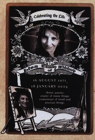 Postcard - Memorial Card, Lisa Widdop - Celebration of Life