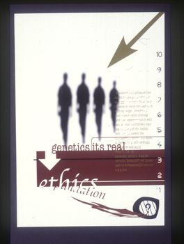 Four blurry figures stand above burgundy text and panels, plus numbers 1 to 10 running vertically on right hand side.