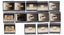 Digital scan contact sheet of photographic slide transparencies showing various student packaging designs