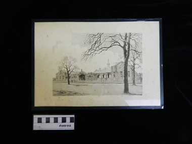 Framed etching, Donald H Refshauge