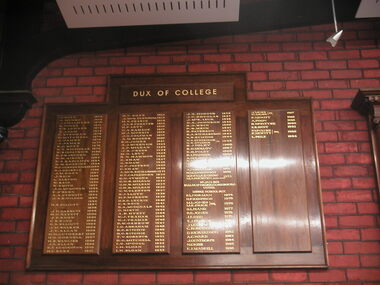 Honour board, Ballarat College Dux