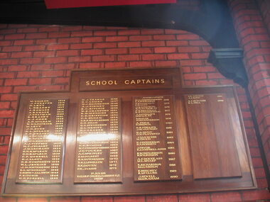 Honour board, Ballarat College School Captains