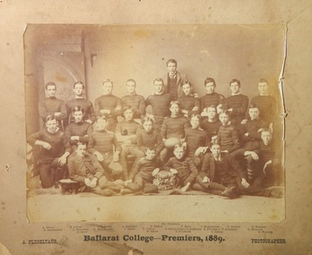 Photograph, Ballarat College Football Premiers 1889, 1889