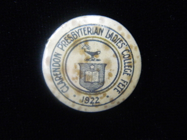 Badge, Clarendon Presbyterian Ladies College Fete 1922 badge