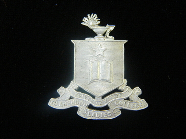 Badge, Clarendon Ladies College hat badge