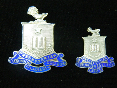 Badge, Clarendon Presbyterian Ladies College badge set