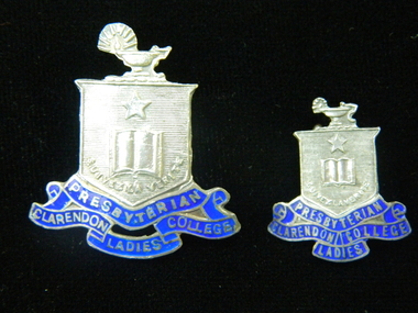 Badge, Clarendon Presbyterian Ladies College badge set