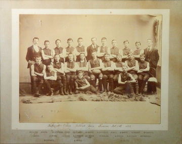 Framed photograph, Ballarat College Football Team Premiers B.C.F.A. 1893