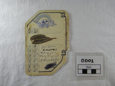 Memento, Christmas Card Gallipoli, 12:MMMM, 1915 (estimated)