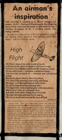 Newspaper Article, Unknown, An Airman's Inspiration - poem by MaGee Junior