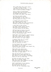 Papers, Looking back - Jack Black - poem