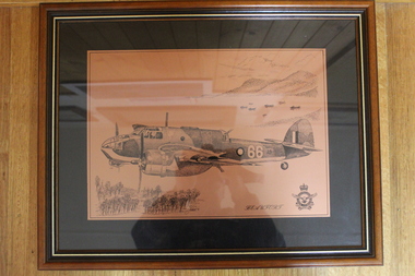 Copper Etching of R.A.A.F. Beaufort Aircraft circ 1990, R.A.A.F. Beaufort, circ 1990