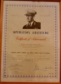 Photograph, Certificate of Achievement - to Lara Sub Branch 1957, March 1957