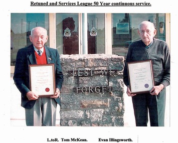 Photograph, RSL 50 years Continuous Service