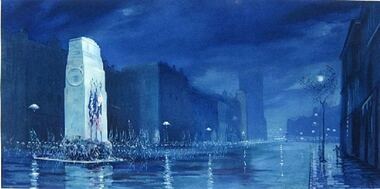 Print, The Immortal Shrine by Captain Will Longstaff, Painting made in 1928