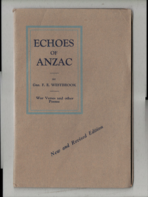 Booklet, Echoes of Anzac, 1931