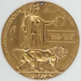Memorial Plaque and Scroll, Dead Man's Penny, World war One