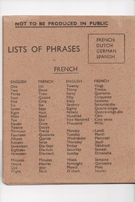 card folder, List of Phrases